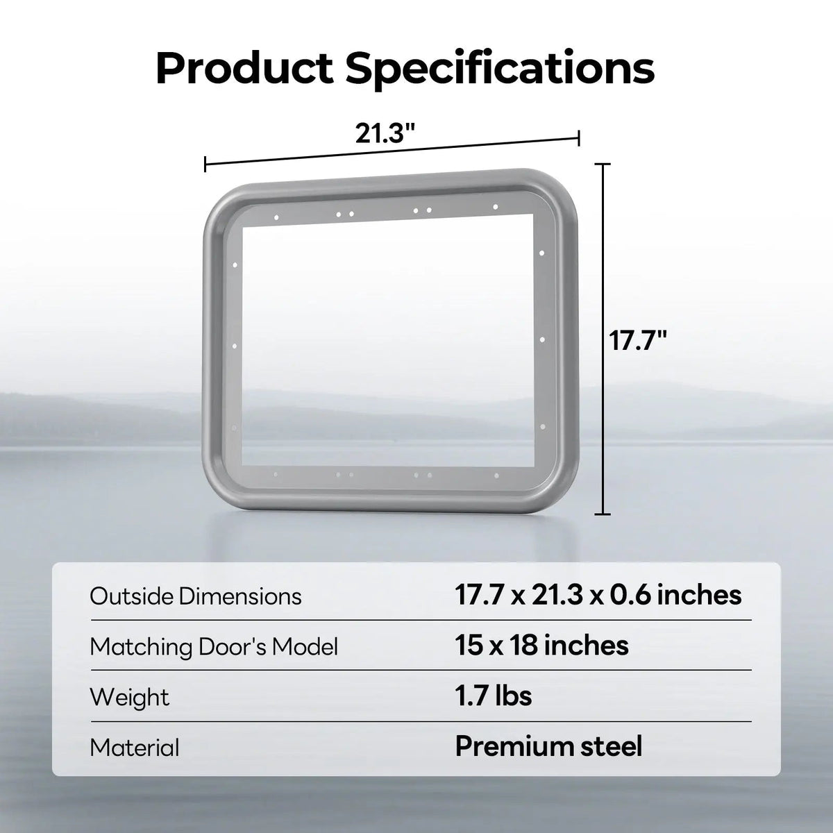 Fogatti 15×18 / 18×18 Door Trim Ring-Gray for InstaShower Ultra