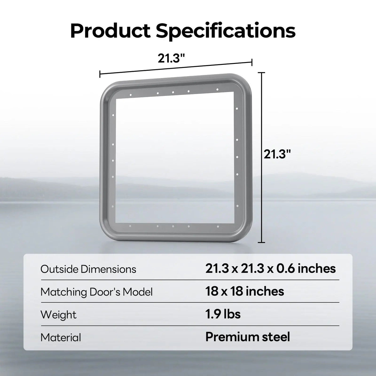 Fogatti 15×18 / 18×18 Door Trim Ring-Gray for InstaShower Ultra