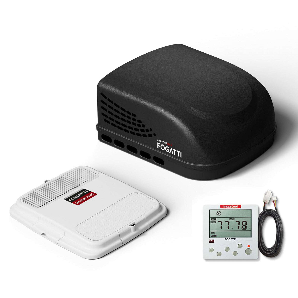REFURBISHED - Fogatti InstaCool 13,500 BTU RV Rooftop Air Conditioner | Replaceable Ducted/Non-Ducted RV AC
