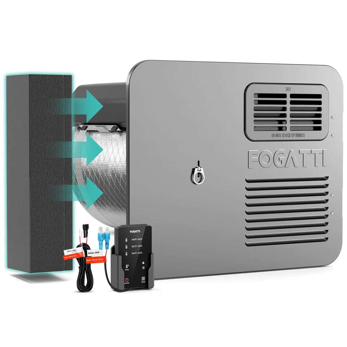 Fogatti HybridShower 6 Gallon RV Water Heater, Propane/Electric Heating, Built-in Lifetime Anode Rod-HybridShower 6 Ultra