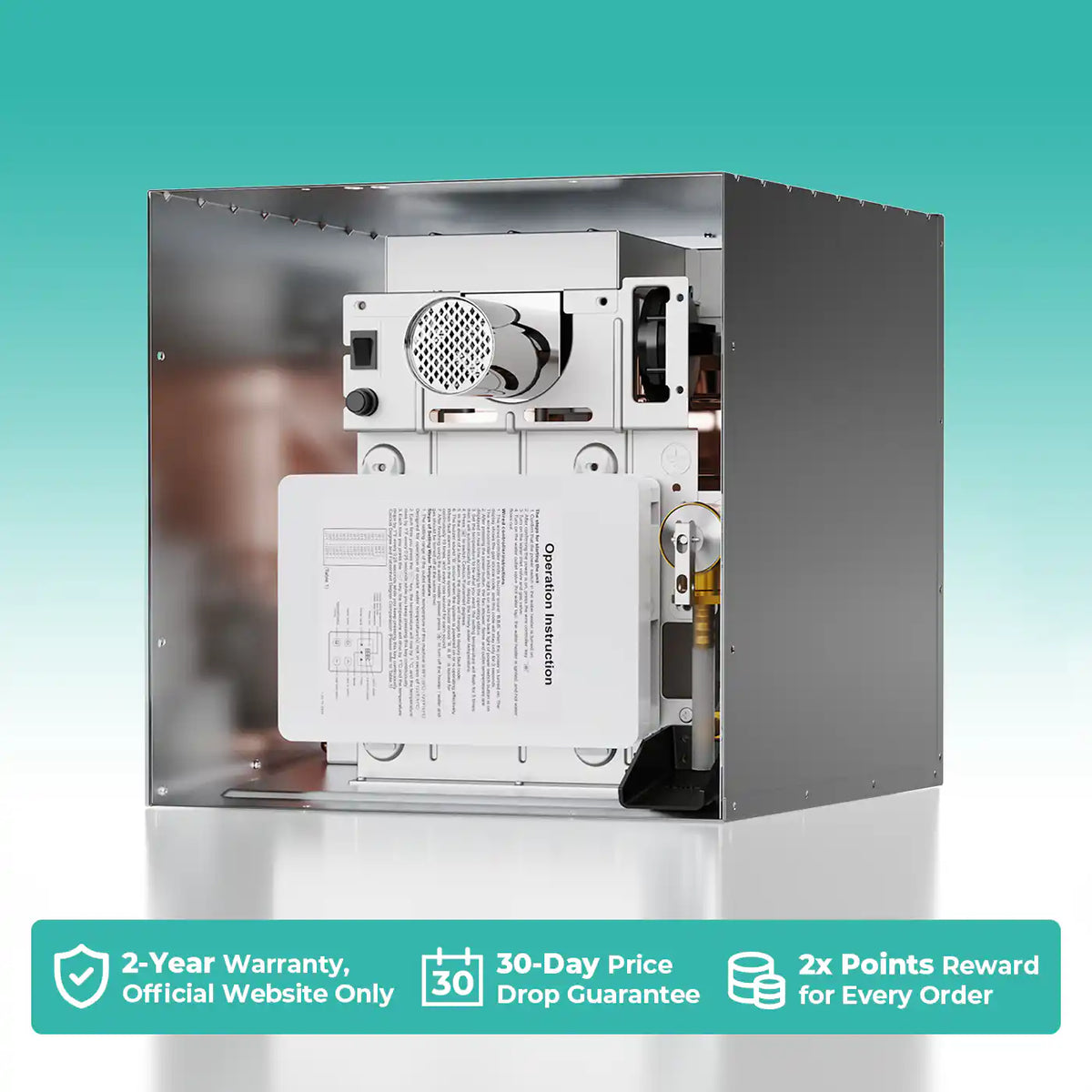 REFURBISHED - Fogatti RV Tankless Water Heater InstaShower 7 (Without Door), 48,000 BTU Heating, Energy Saving Model