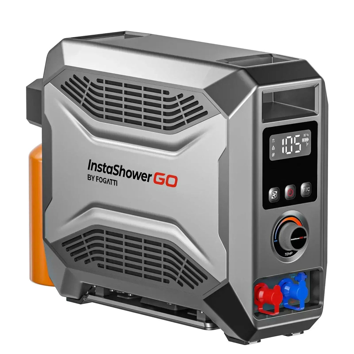 REFURBISHED - Fogatti InstaShower GO Outdoor Portable Propane Water Heater with Pump, 19000BTU