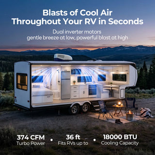 [PRE ORDER]Fogatti InstaCool Pro 18,000 BTU RV Rooftop Air Conditioner with PTC Heating | Heat & Cool