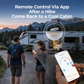  A smartphone displaying a remote control app, used to manage devices after a hiking trip.