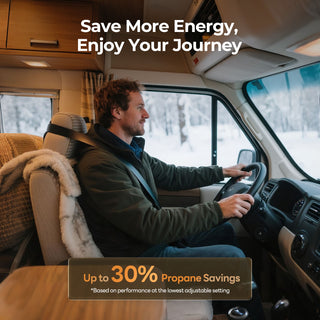  Energy-efficient Fogatti RV furnace designed to enhance your travel comfort.