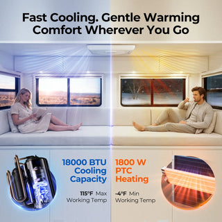[PRE ORDER]Fogatti InstaCool Pro 18,000 BTU RV Rooftop Air Conditioner with PTC Heating | Heat & Cool
