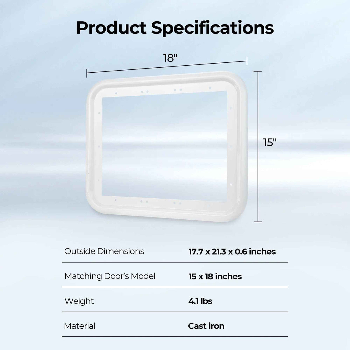 Open Box - FOGATTI RV Water Heater Door Trim Ring. Only for FOGATTI 15 x 18-inch Water Heater Door