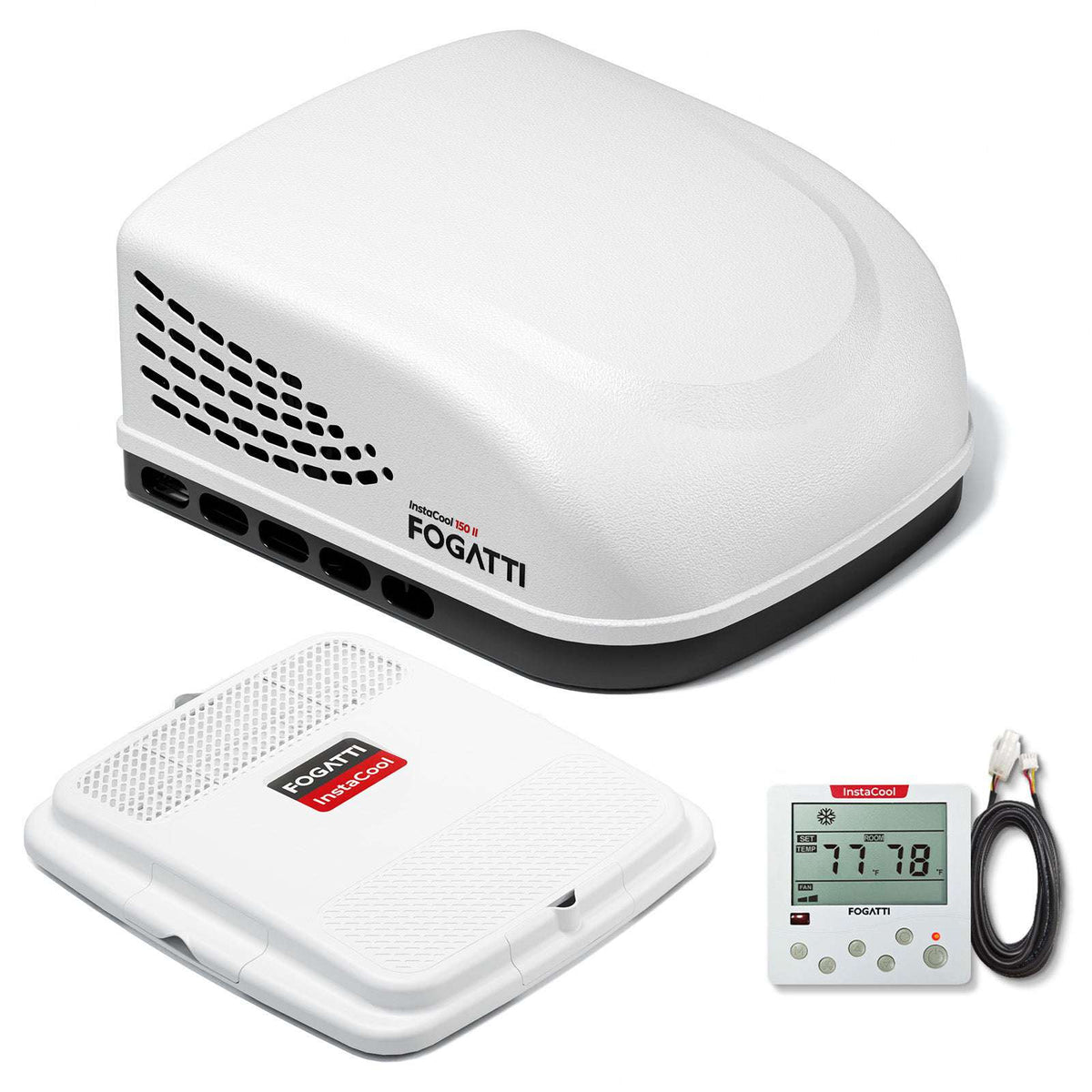 Fogatti InstaCool 15,000 BTU RV Rooftop Air Conditioner | Fast Cool | Replaceable Ducted/Non-Ducted RV AC | 115V(AC)