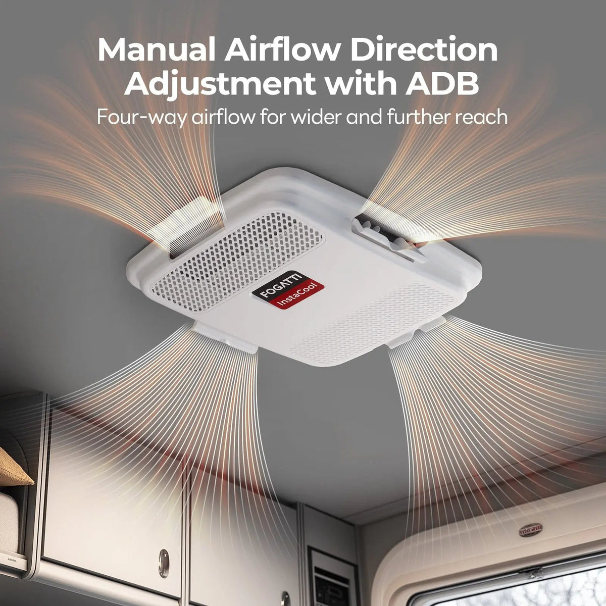 REFURBISHED - Fogatti InstaCool 15,000 BTU RV Rooftop Air Conditioner | Heat & Cool | Replaceable Non-Ducted/Ducted RV AC | 115V(AC)