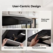 FOGATTI RV Range Hood 13 Inch with Powerful Suction | Non-Ducted / Ducted