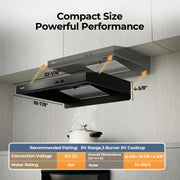 FOGATTI RV Range Hood 13 Inch with Powerful Suction | Non-Ducted / Ducted