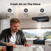 FOGATTI RV Range Hood 13 Inch with Powerful Suction | Non-Ducted / Ducted