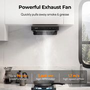 FOGATTI RV Range Hood 13 Inch with Powerful Suction | Non-Ducted / Ducted