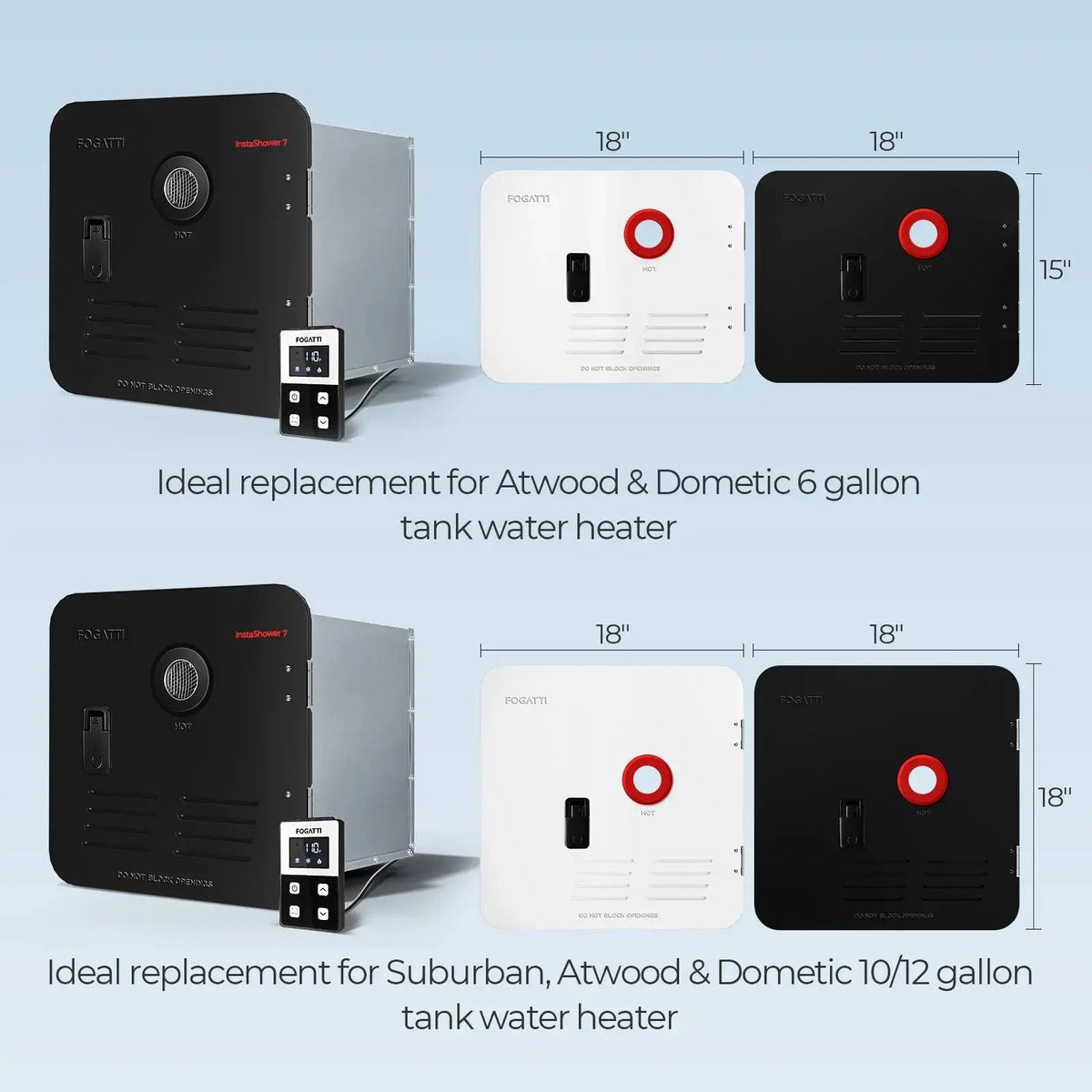48000btu black rv water heater door 
