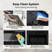 Step-by-step instructions for the easy clean system, emphasizing user-friendly cleaning and maintenance techniques.