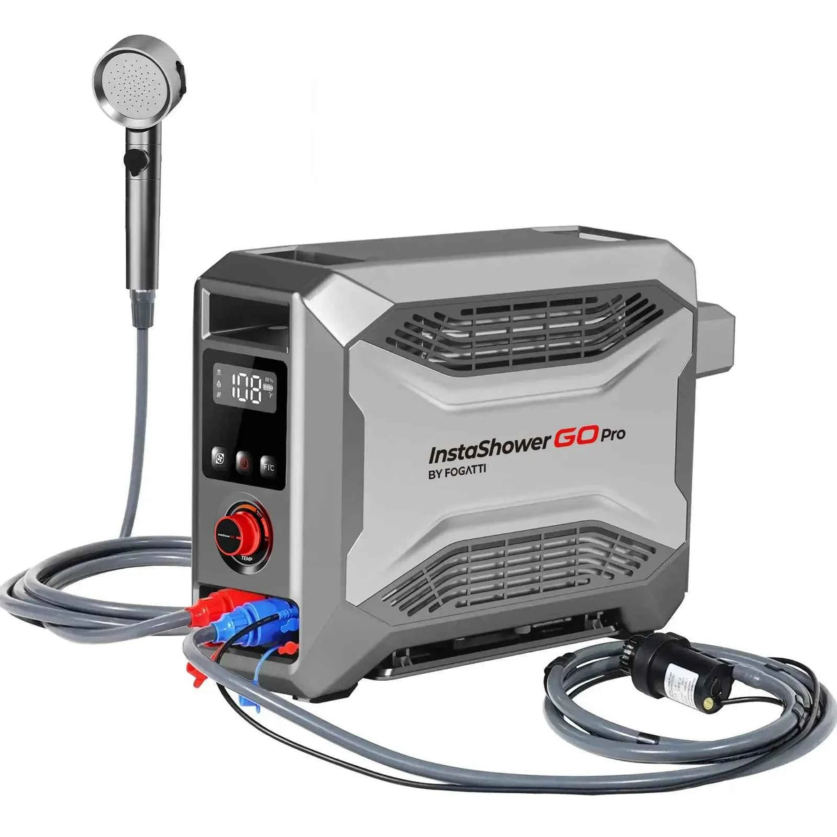 Open Box - Fogatti InstaShower GO Pro Outdoor Portable Water Heater with Water Pump,22000BTU